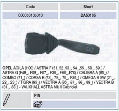 MAGNETI MARELLI 000050105010 -  Выключатель на колонке рулевого управления
